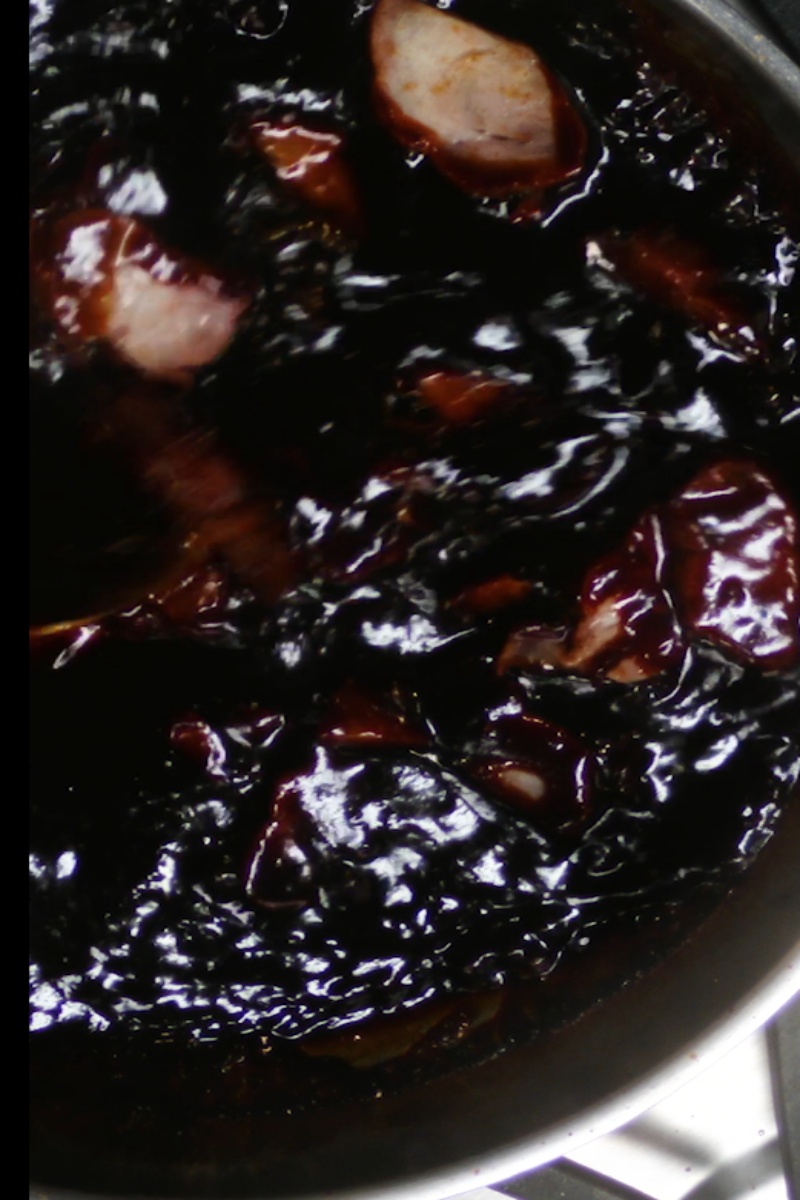 Char siu pork bao cooking process