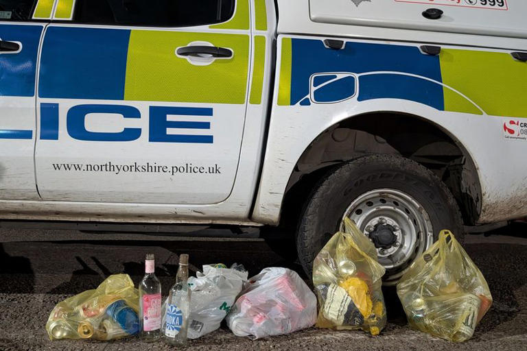 Yorkshire beach left strewn with broken glass and litter so police ...