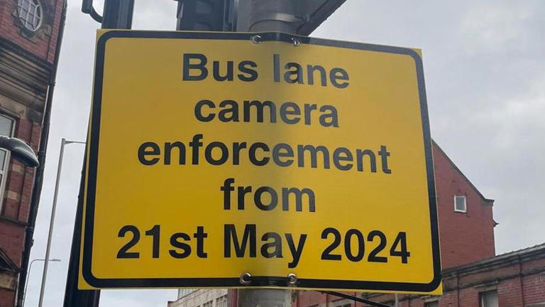 City's bus gate sign 'tampered with by vandals'