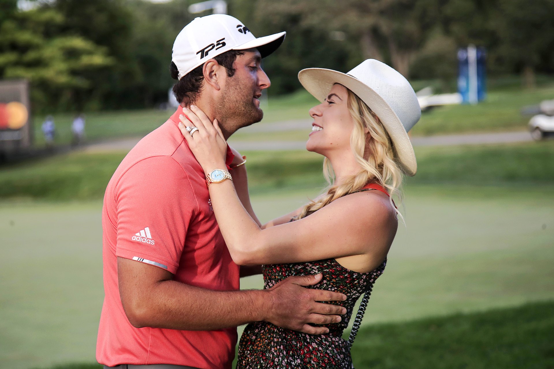 Golfer Jon Rahm's wife Kelley and kids join him at the 2026 Masters