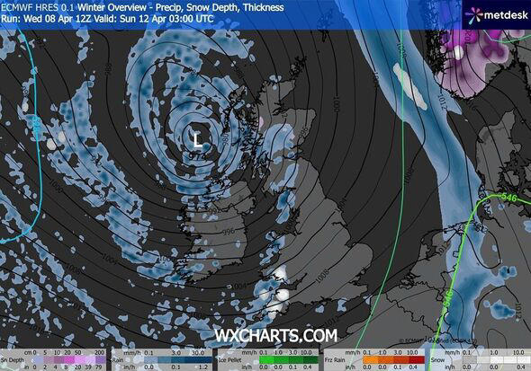 Snow maps show UK hit by blizzards as far south as Cornwall in April