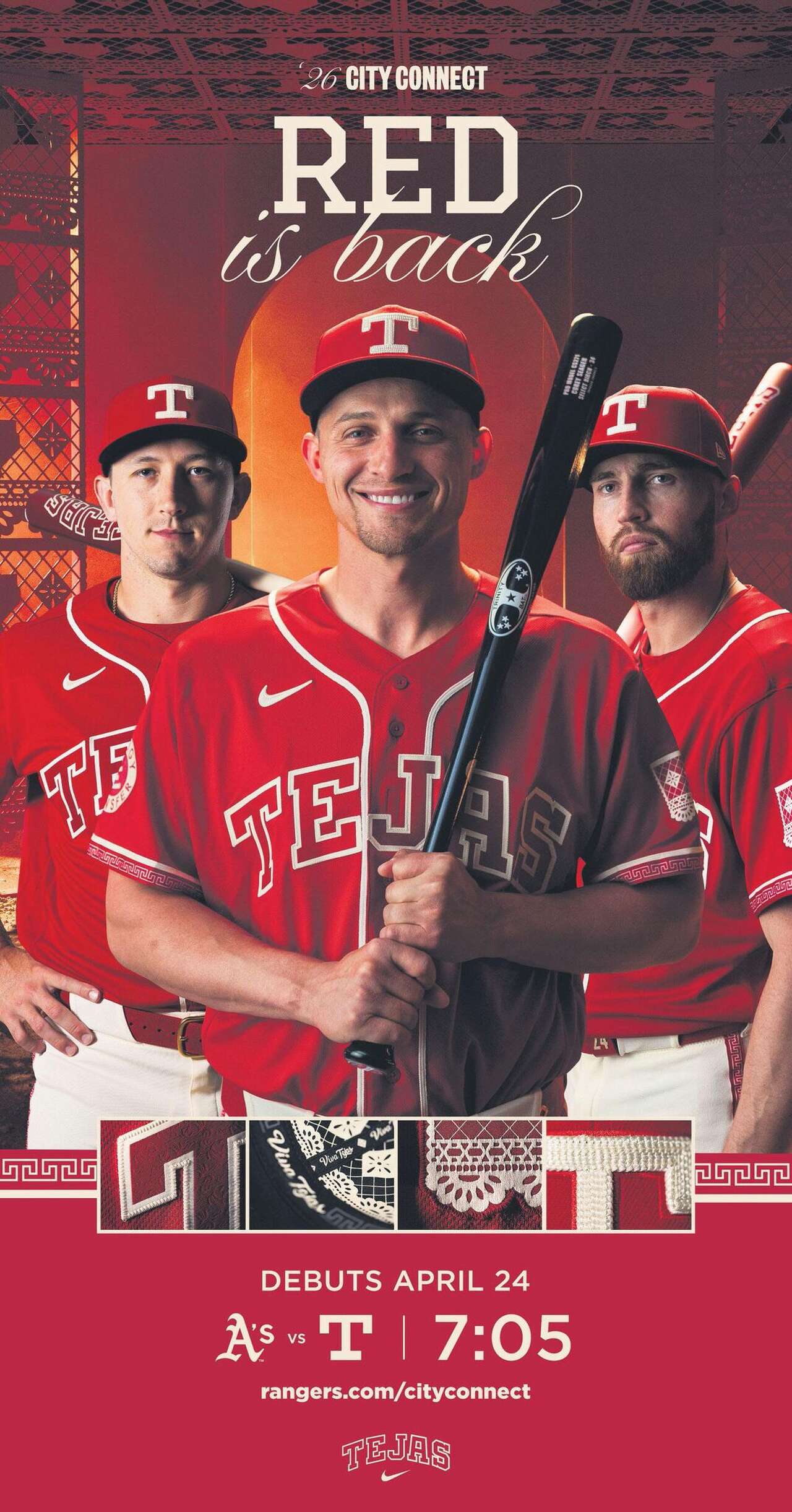 Viva Tejas! Rangers' new red City Connect uniforms offer tribute to ...