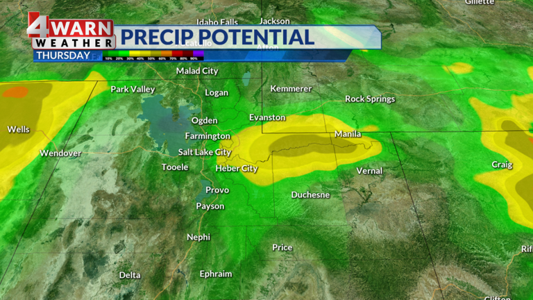 Above average temperatures for Thursday with a slight chance of an ...