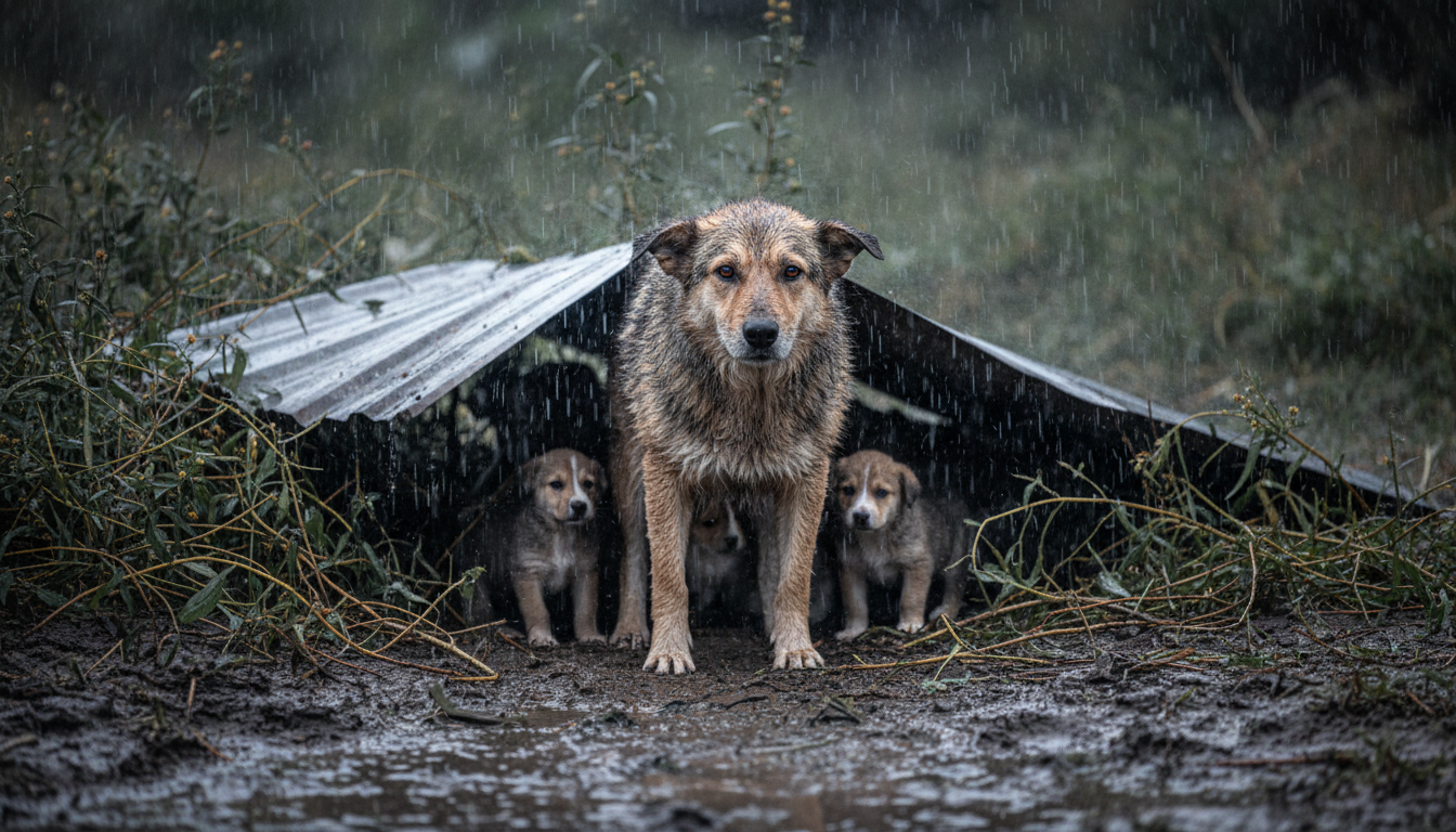 The mother dog who saved her puppies and found them all homes