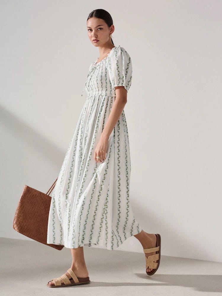 Next’s puff sleeve dress updates florals for spring – and it’s the one ...