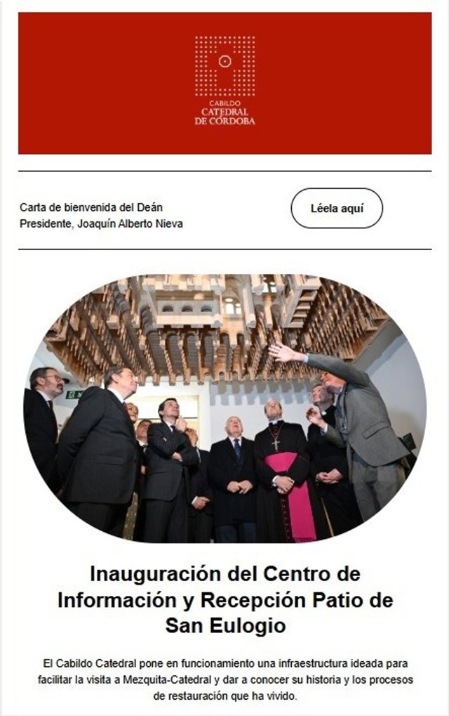 El Cabildo Catedral pone en marcha su primera 'newsletter', como ...