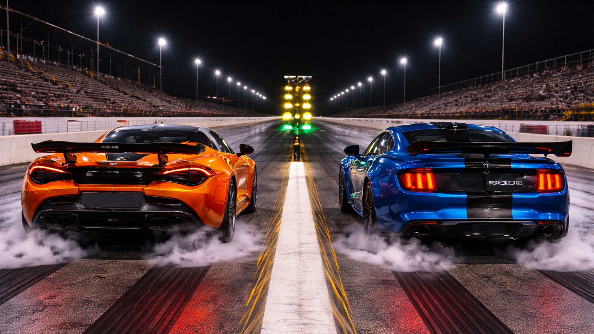 Ford Mustang Shelby GT500 vs McLaren 720S drag race