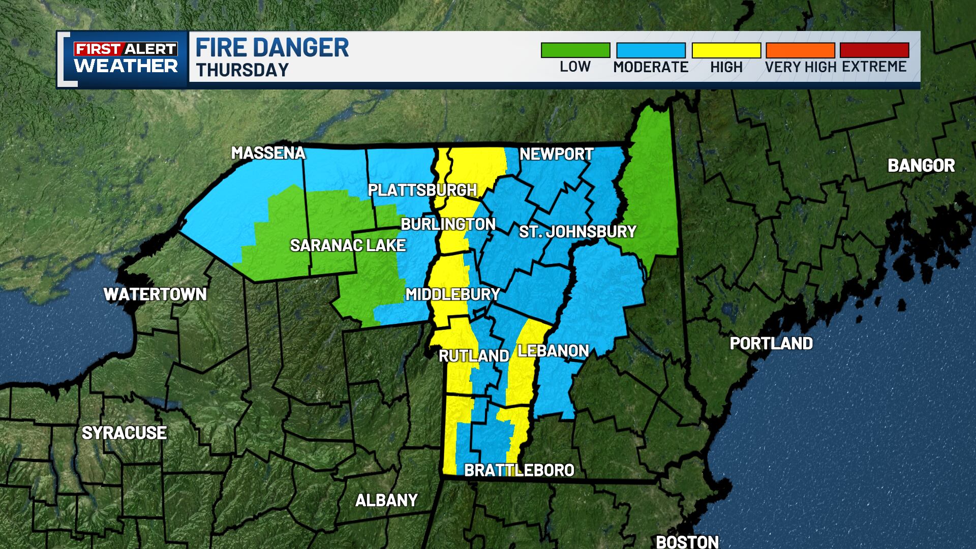 Elevated fire risk across the region today