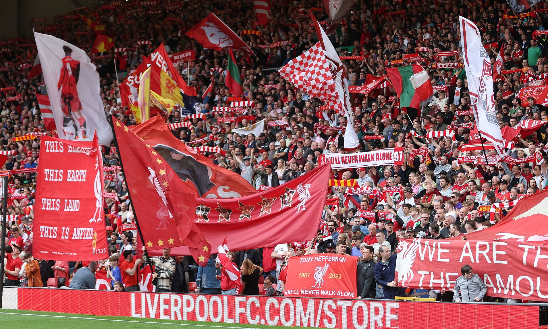 Iconic flags at Kop End to be removed for last games of season as fans ...
