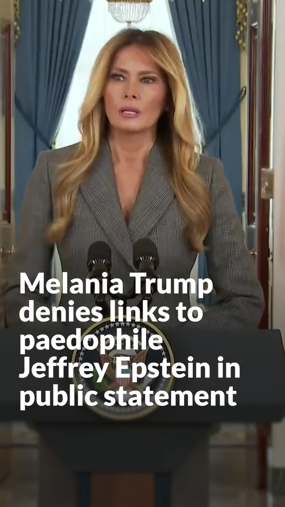Melania Trump denies links to paedophile Jeffrey Epstein in rare public ...