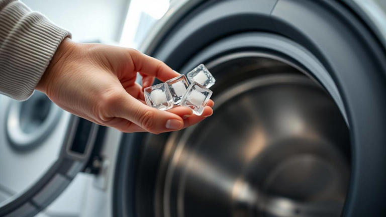 Ice cubes in the dryer: A smart way to reduce cloth wrinkles
