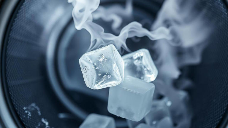 Ice cubes in the dryer: A smart way to reduce cloth wrinkles