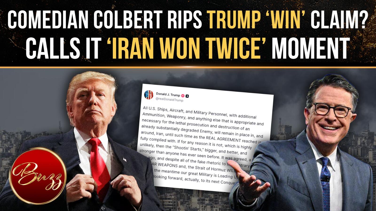 Donald Trump mocked by Stephen Colbert over 'victory' claim as Iran's ...
