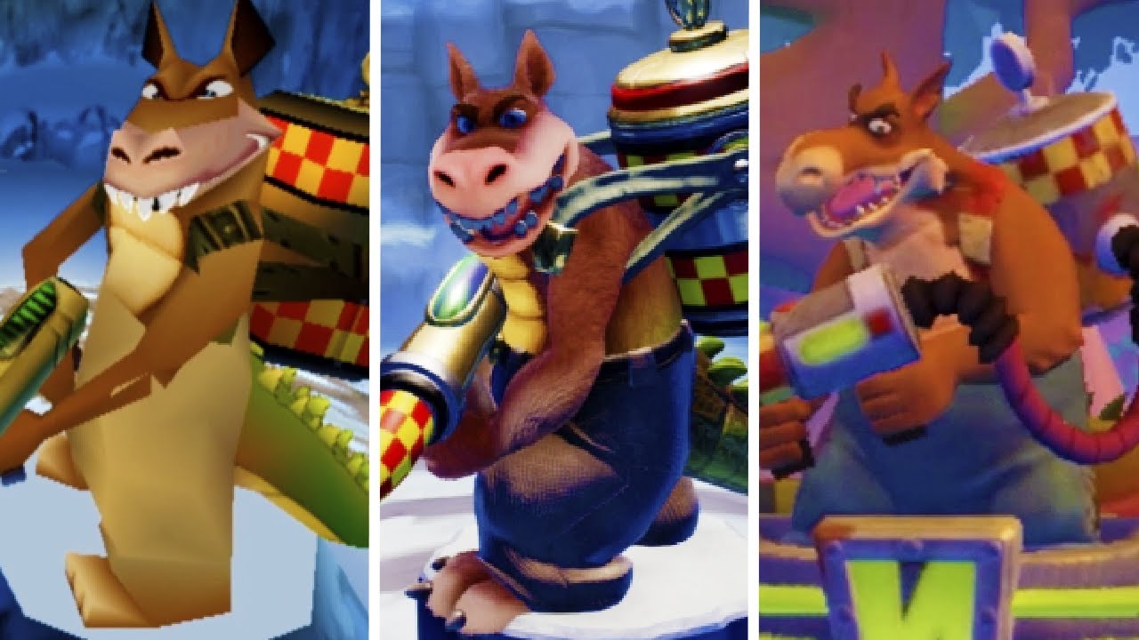 Evolution of Dingodile battles from Crash Bandicoot (1998-2021)