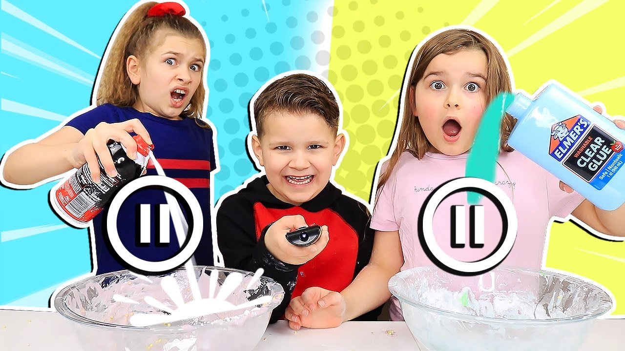 Pause challenge while making slime! Gone wrong! | JKrew