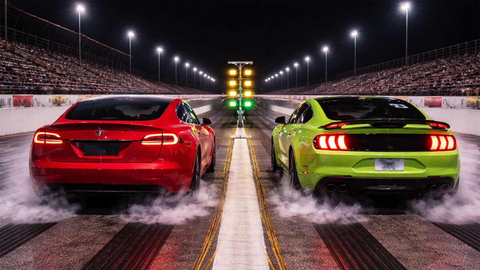 Ford Mustang Shelby GT500 vs Tesla Model S Performance drag race