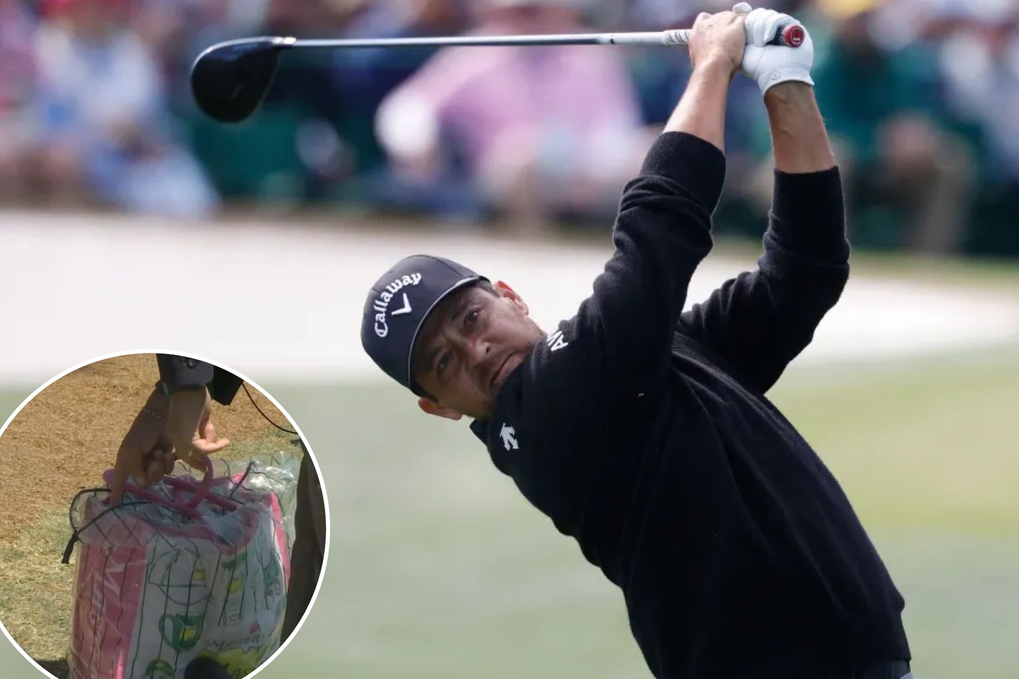 Xander Schauffele sends Masters tee shot into patron’s bag in hectic moment