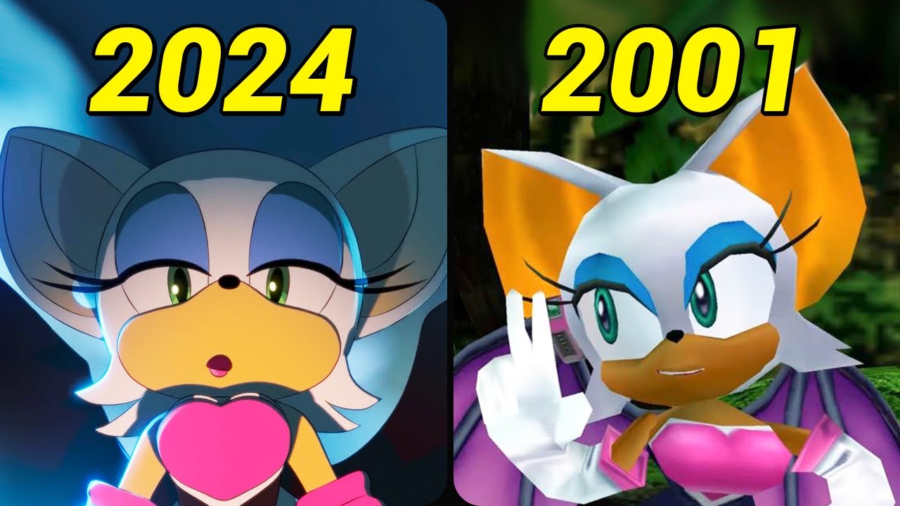 The evolution of Rouge the bat from Sonic 2001-2024