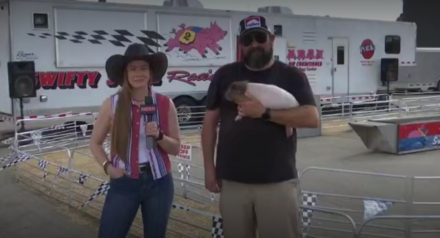 Swine master Jarred Hollenback brings racing pigs to San Angelo