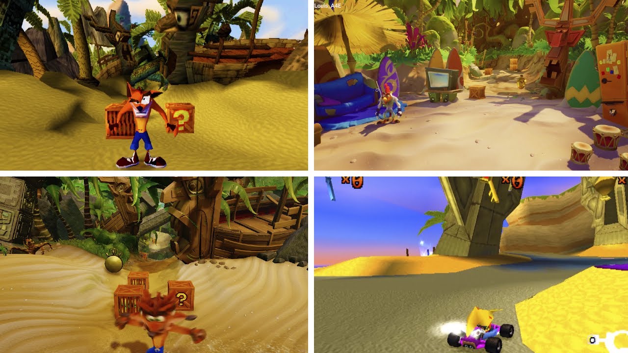 Evolution of N Sanity Beach from Crash Bandicoot 1996-2021