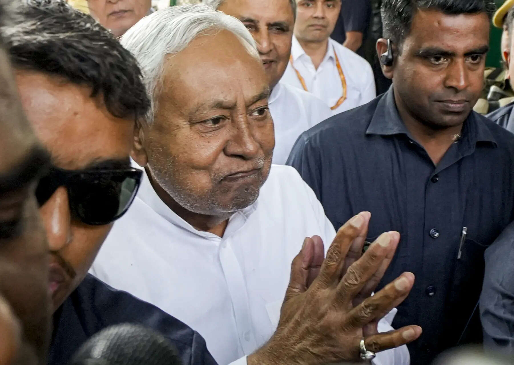 Nitish Kumar takes oath as Rajya Sabha MP