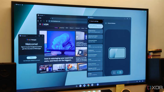 Android desktop mode on large display
