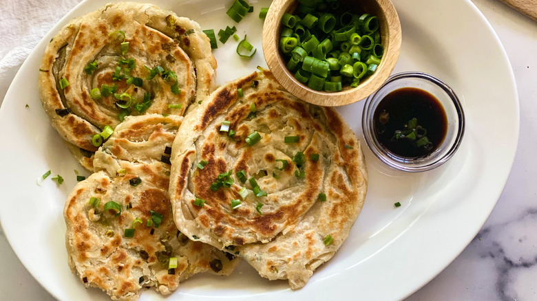 Flaky scallion pancakes recipe