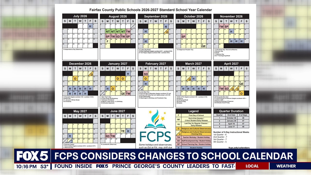Fairfax County Public Schools considers changes to school calendar