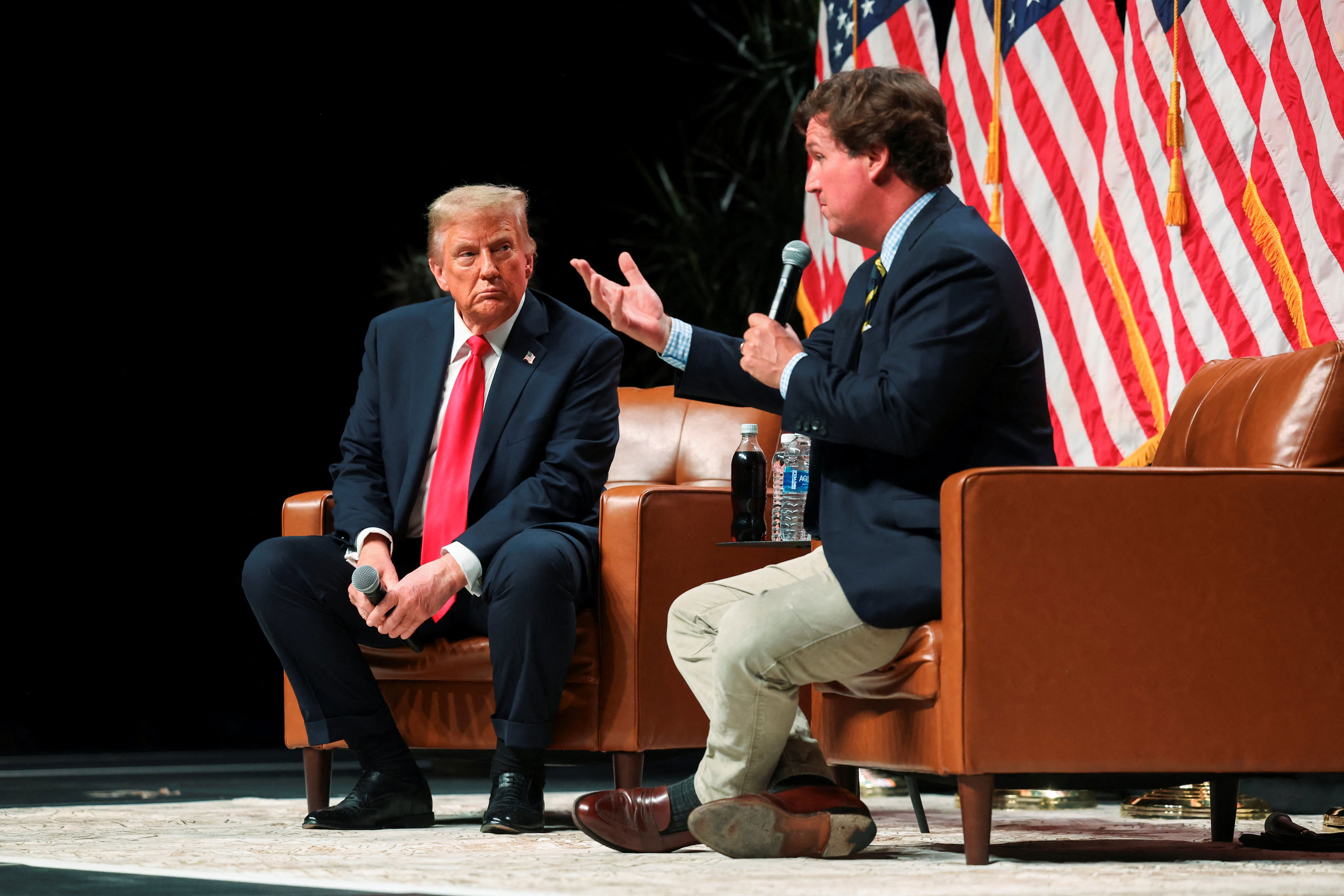 “Their views are the opposite of MAGA — Or I wouldn’t have won the Presidential Election in a LANDSLIDE,” Trump ranted on Truth Social Thursday. / Brendan McDermid/REUTERS