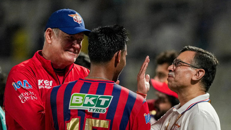 Watch: Sanjiv Goenka embraces Mukul Chaudhary after LSG hero's power knock vs KKR