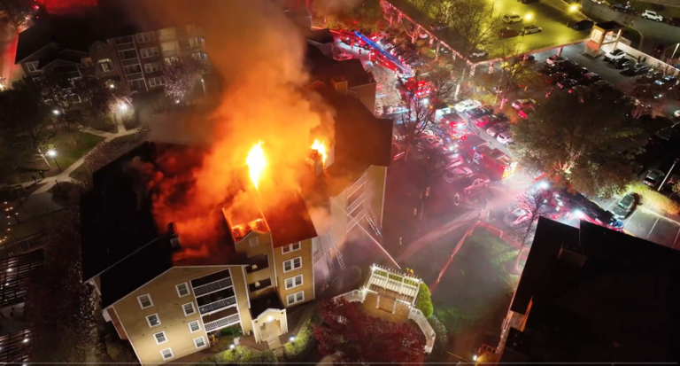 Families displaced after large fire at Gaithersburg apartment complex ...