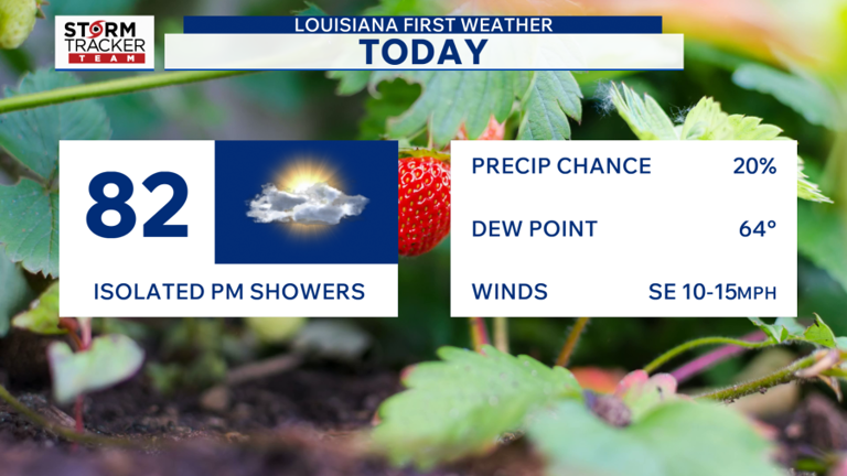 Baton Rouge weather: Few showers Friday, then warm & dry