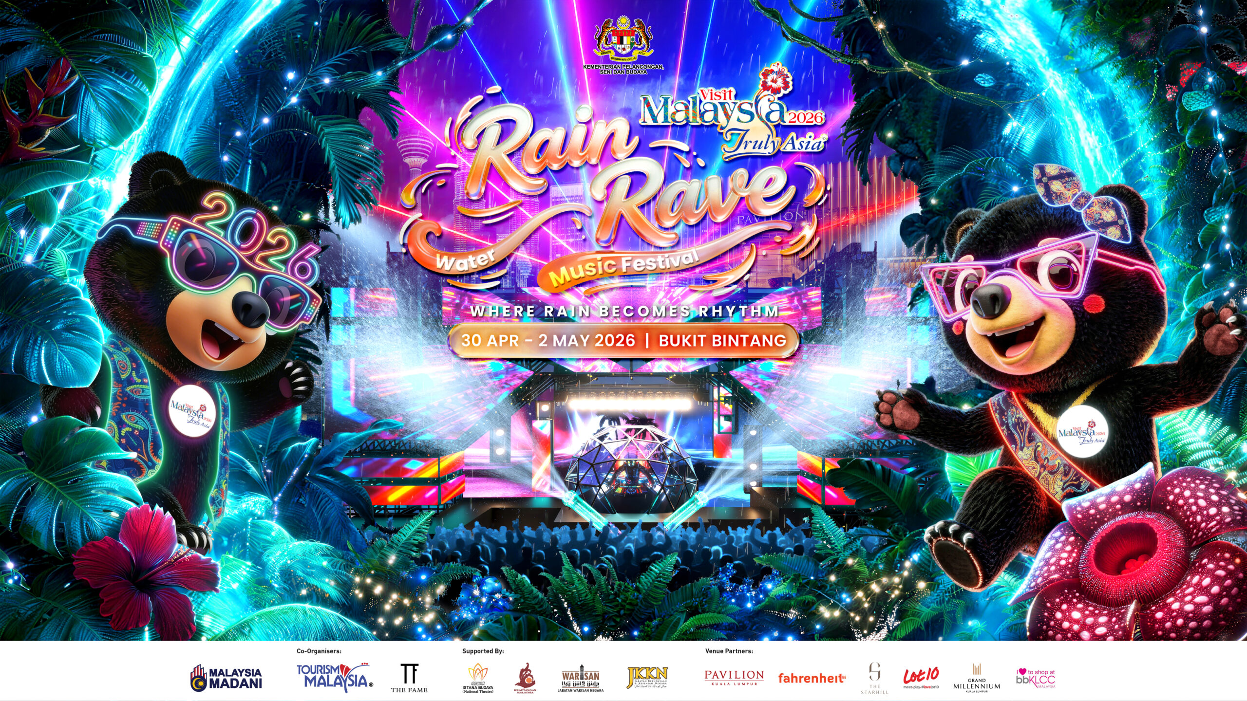 Join the Rain Rave Water Music Festival in Bukit Bintang this Labour Day
