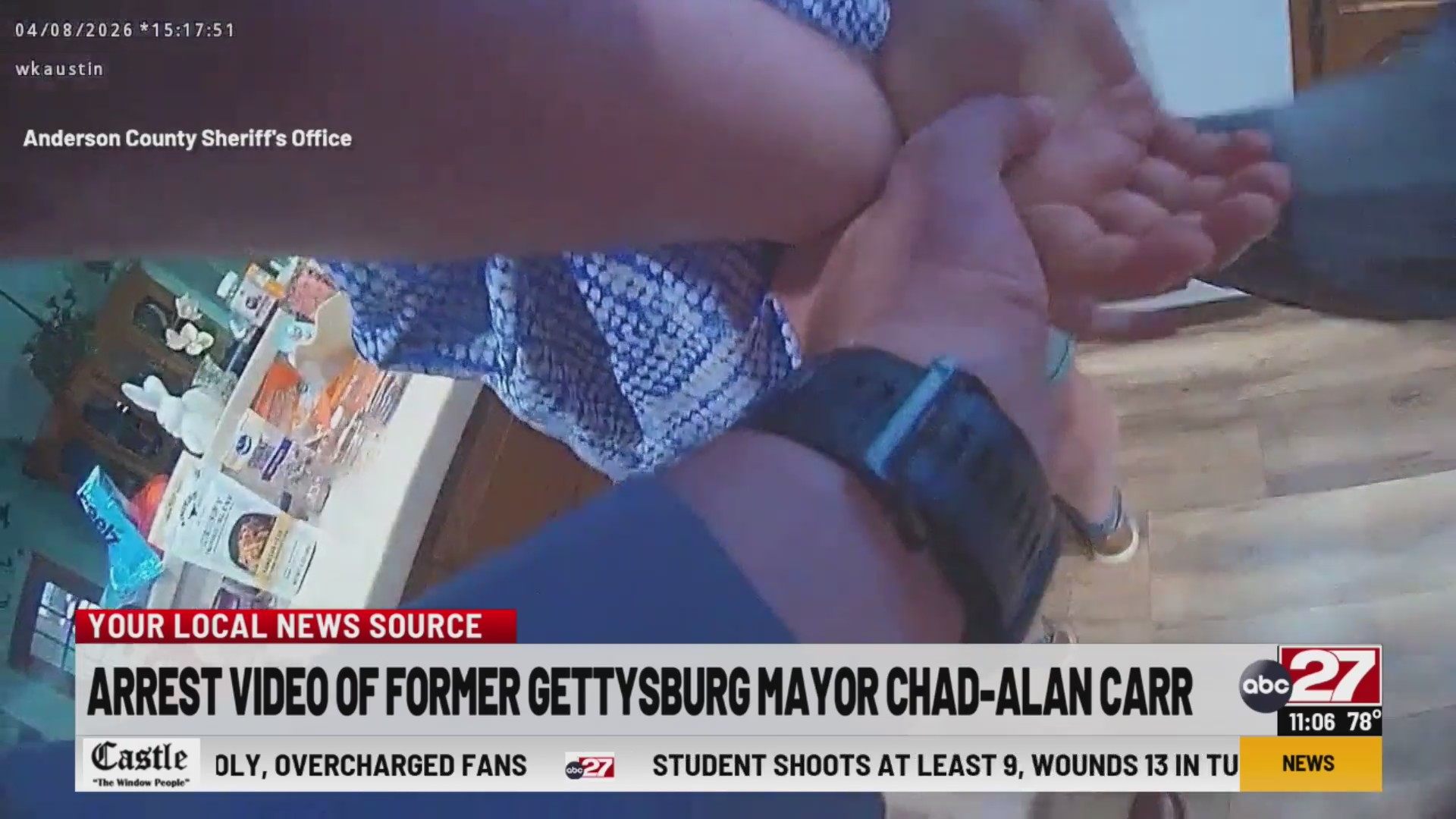 Video shows Texas arrest of former Gettysburg mayor Chad-Alan Carr