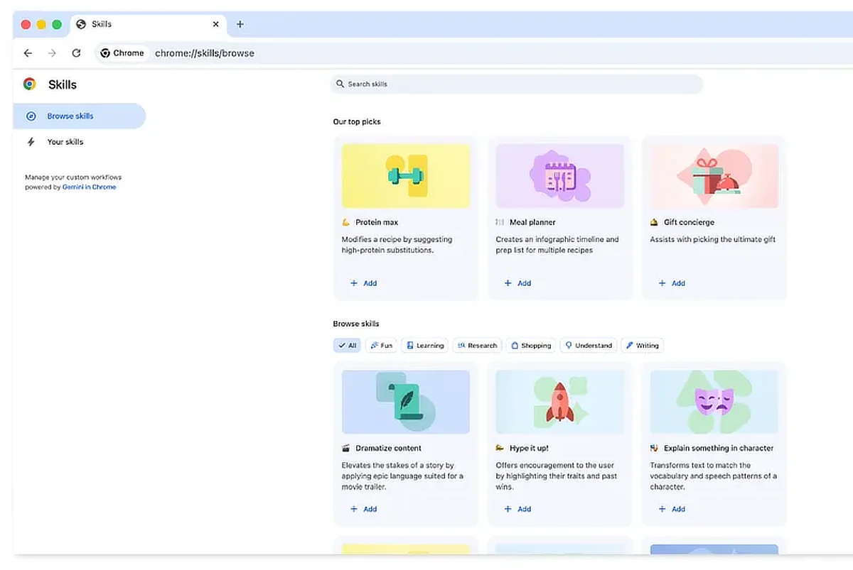 Chrome’s new skills feature saves AI prompts as shortcuts