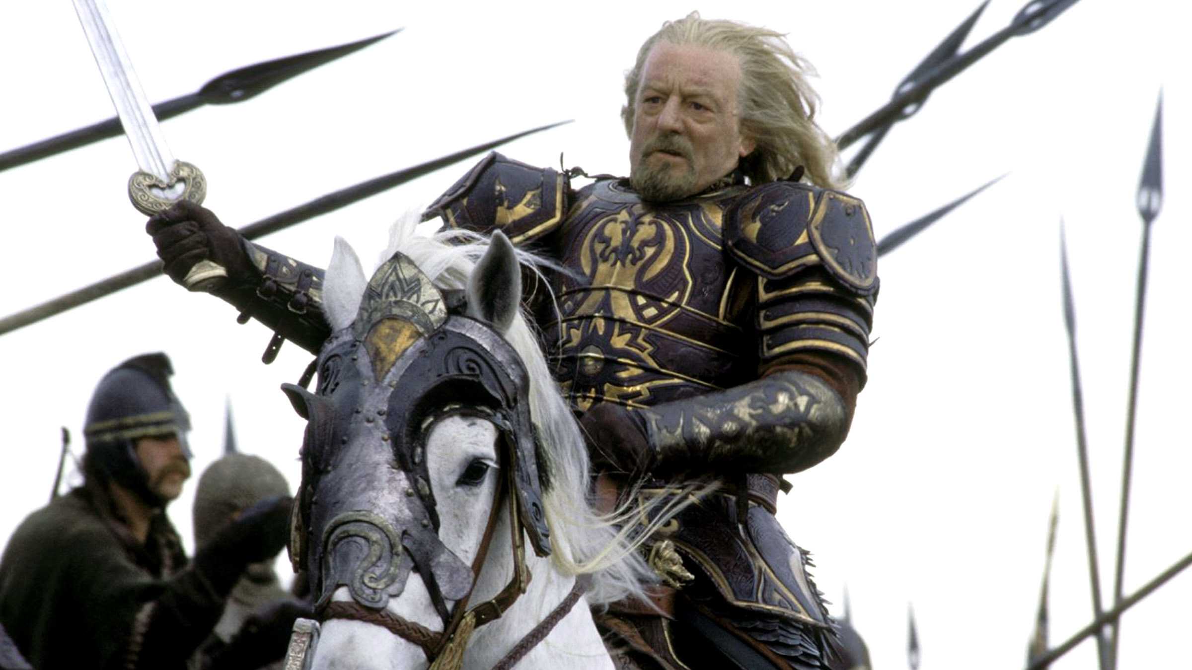Theoden riding Snowmane in The Lord of the Rings: The Return of the King
