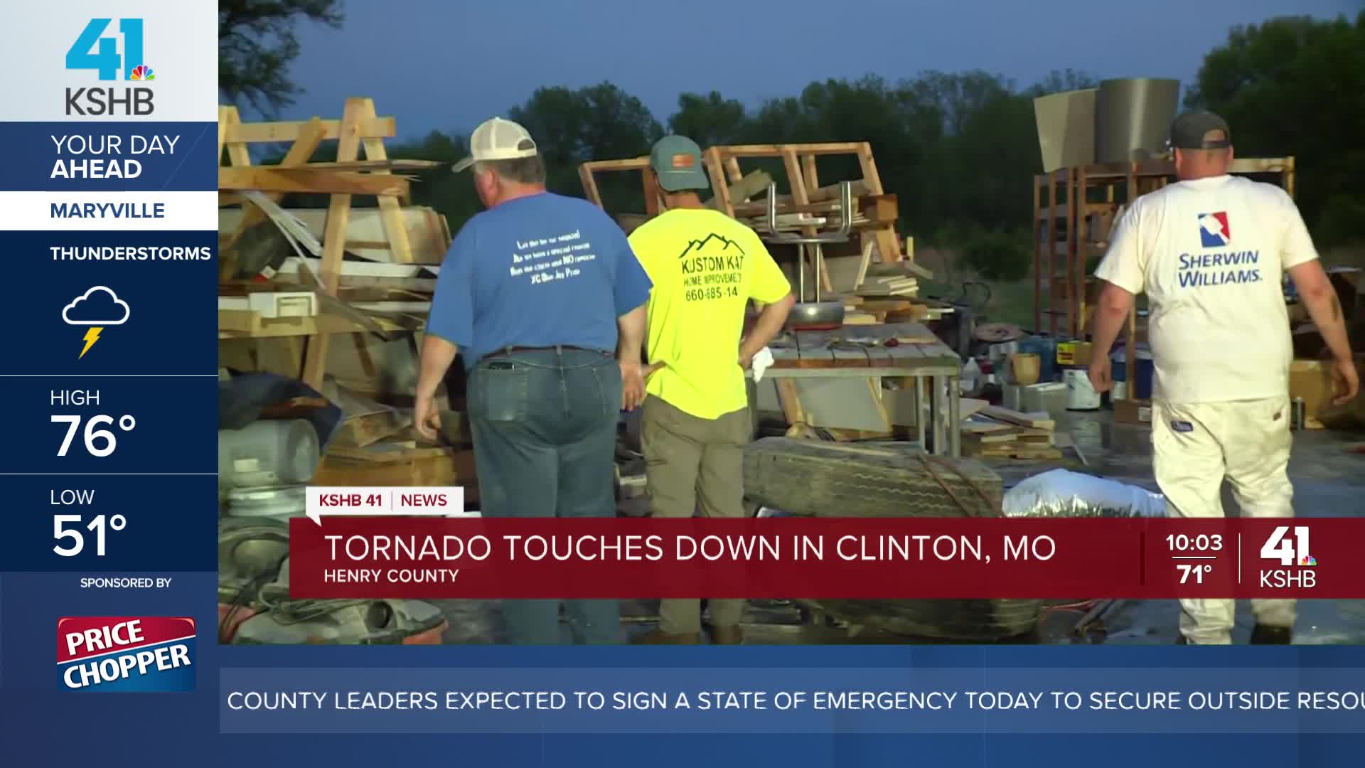 A tornado touched down just outside of Clinton, Missouri, on Wednesday ...