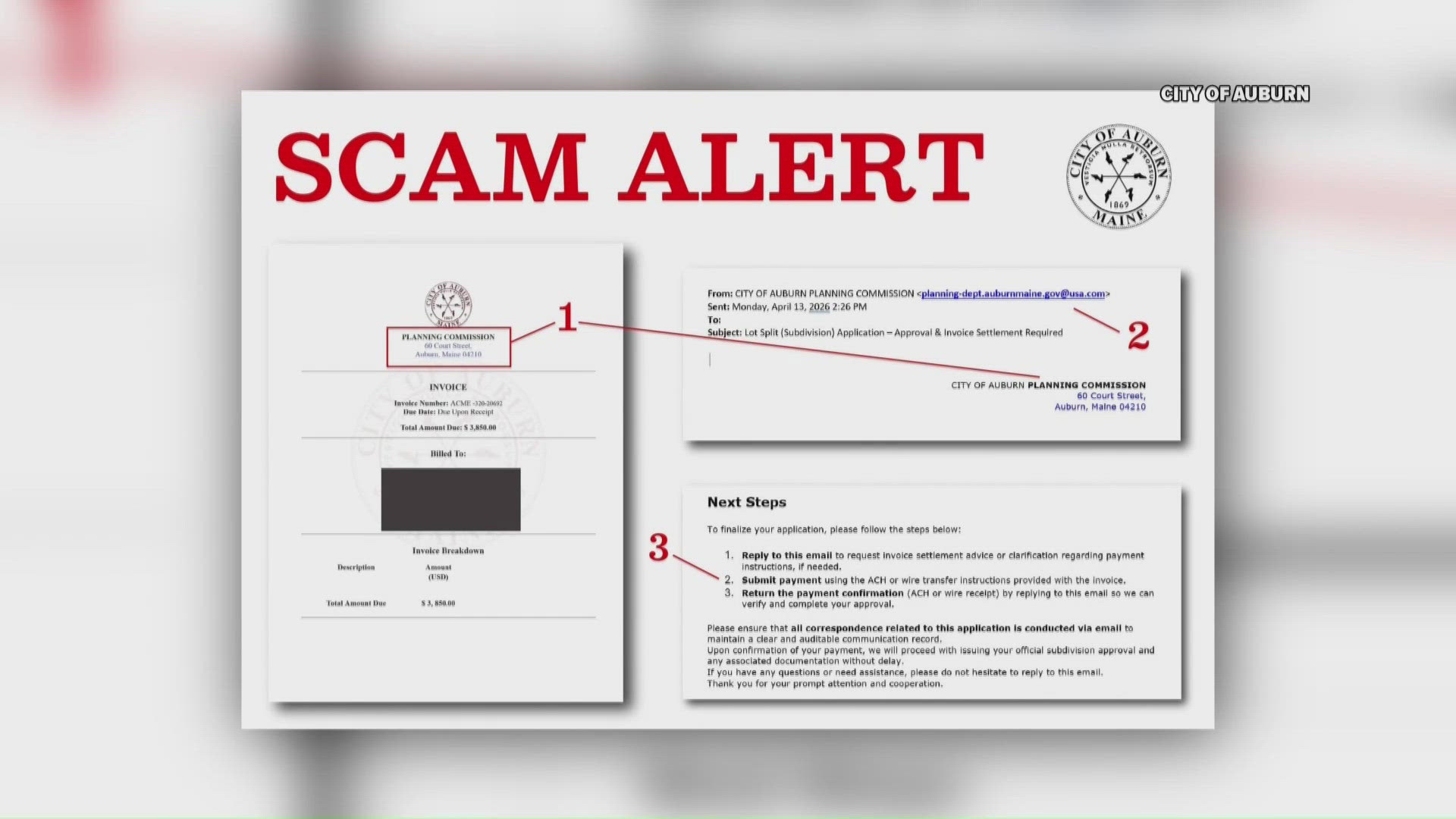Auburn officials warn of phishing scam impersonating city government