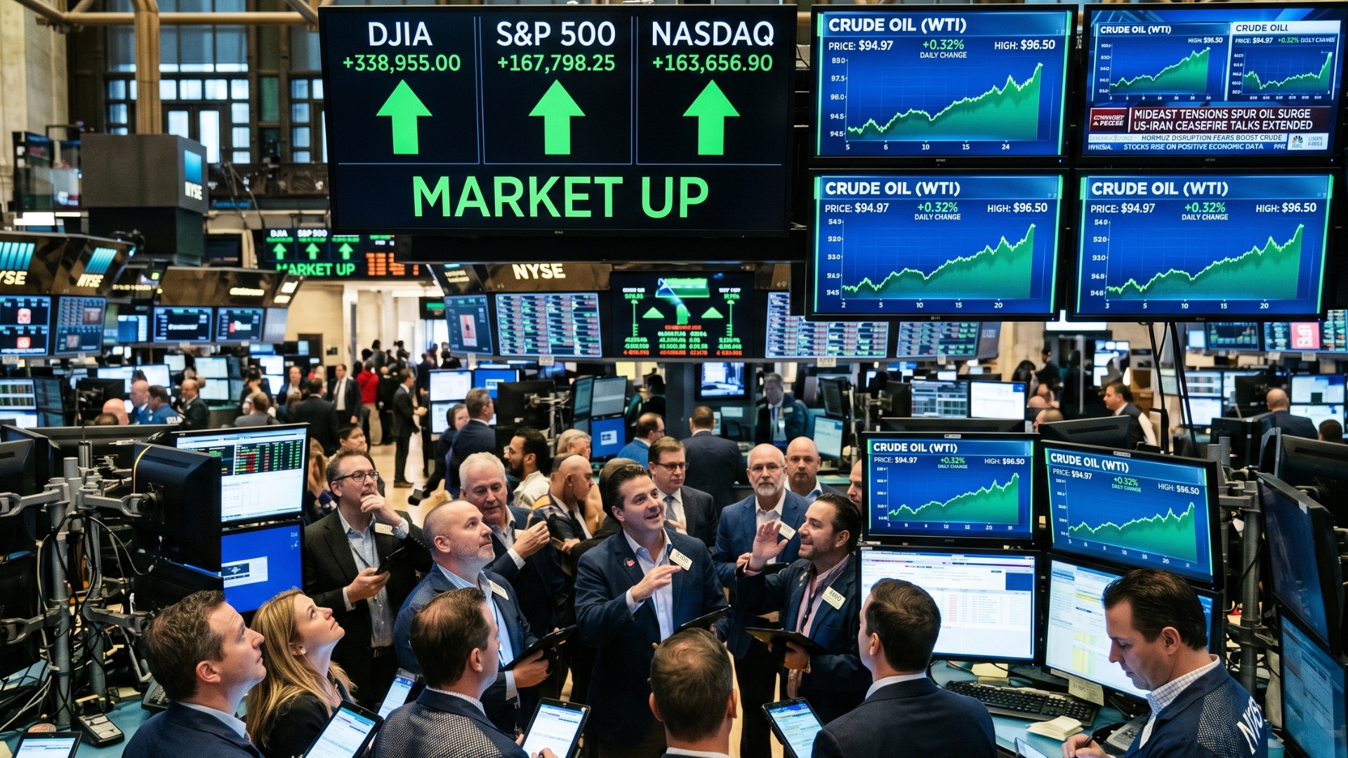 Wall Street hits a record as hopes for an Iran ceasefire keep pushing ...