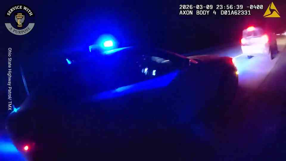 Driver slams into parked patrol car as officer runs clear in Ohio crash