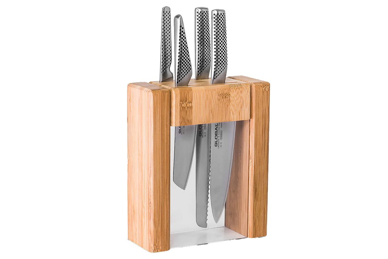 global classic ikasu 5 piece wood knife block set