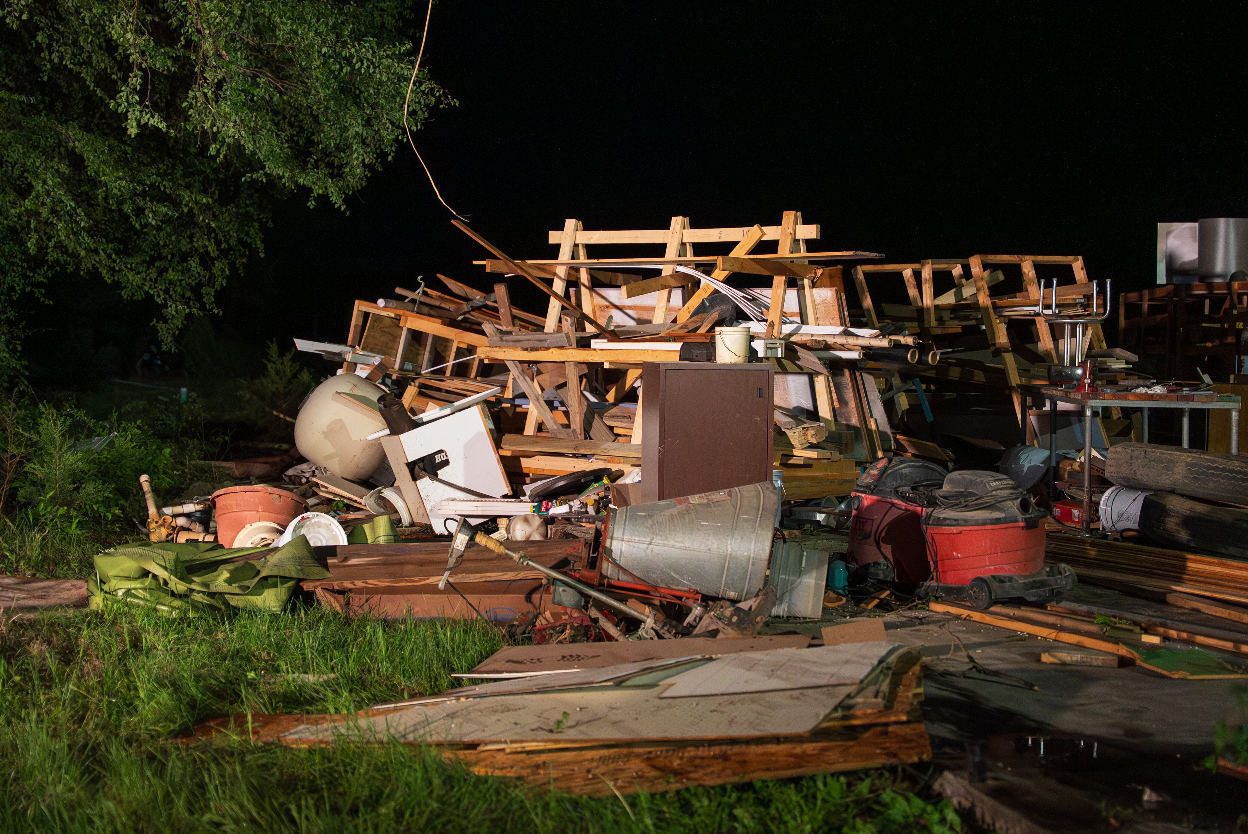 Photos: Cleanup efforts underway hours after tornado hits Clinton