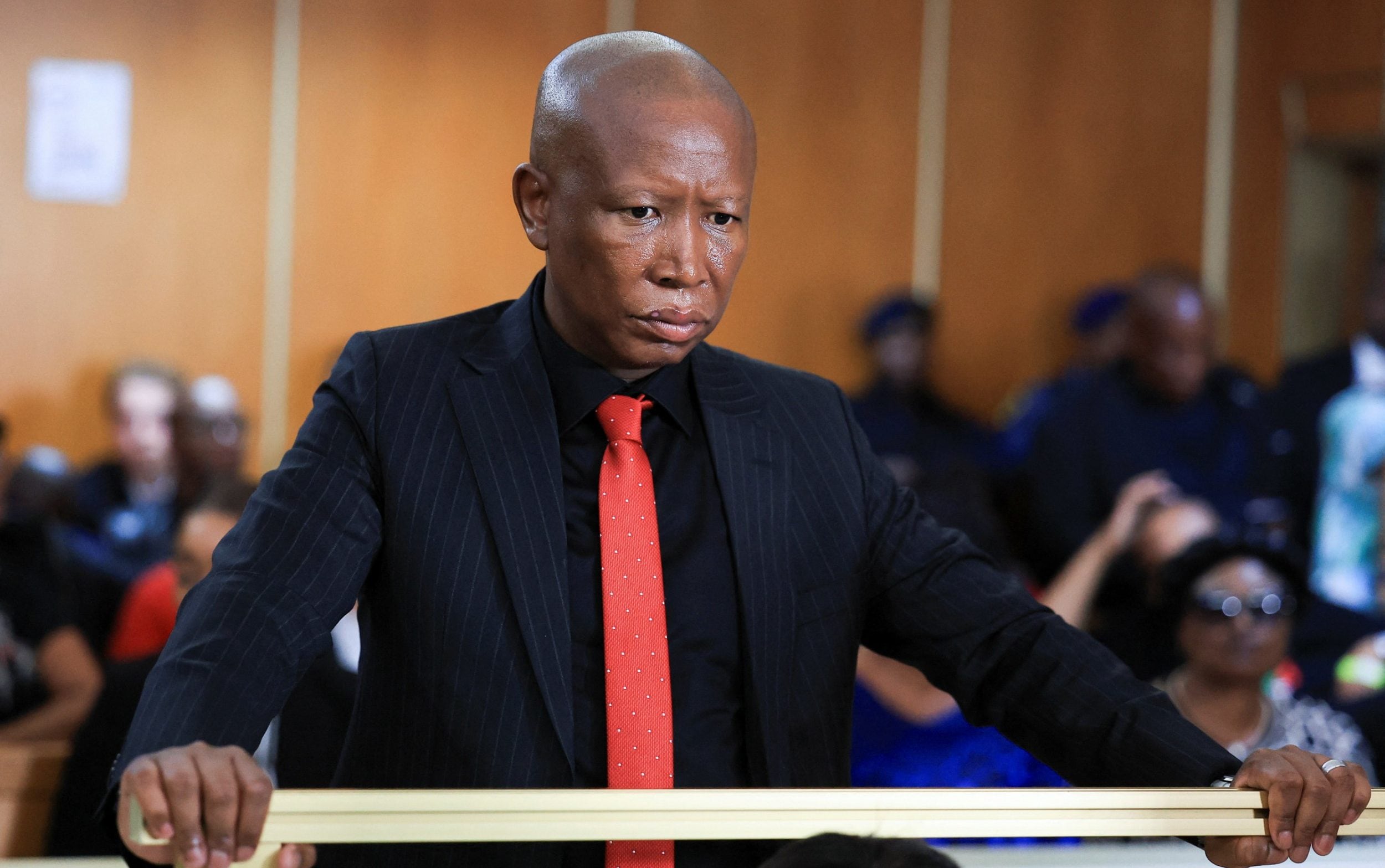 Julius Malema was handed a five-year prison sentence for shooting an assault rifle in the air during an EFF rally in 2018 - Esa Alexander/Reuters