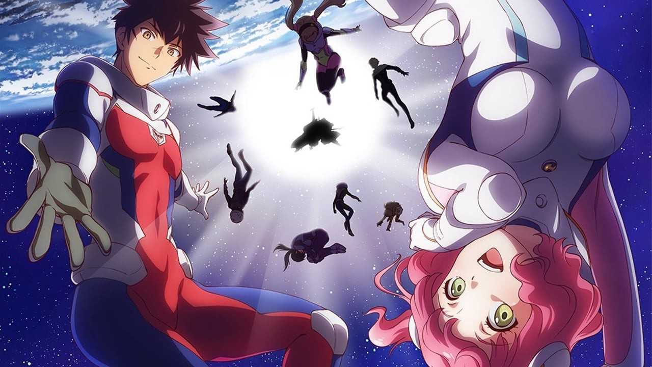 Kanata, Aries, and their friends floating through space in Astra Lost in Space