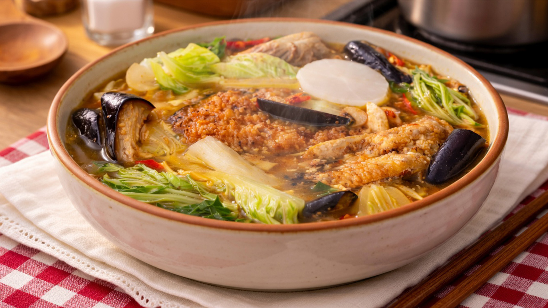 This dish balances sourness with a creamy miso touch