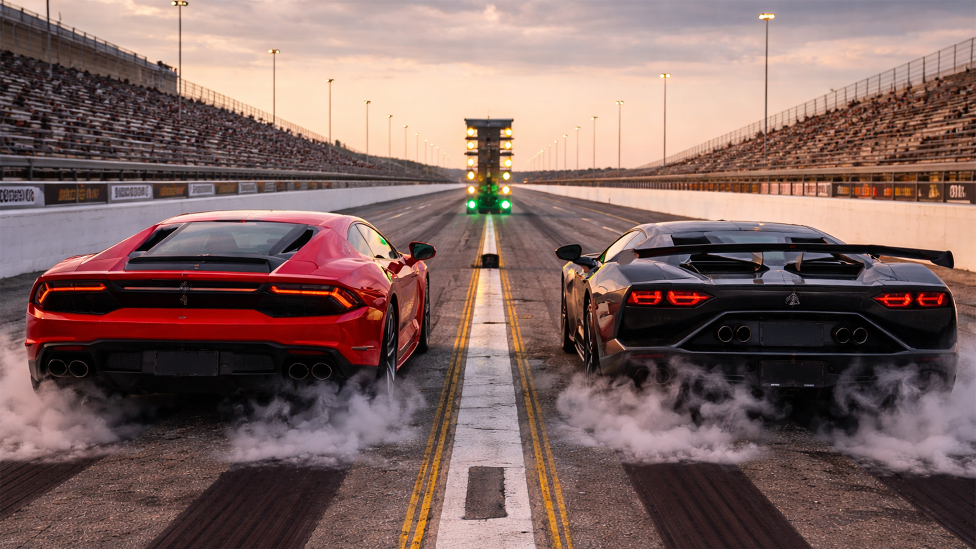 770 HP Lamborghini Aventador SVJ vs Lamborghini Huracan drag race