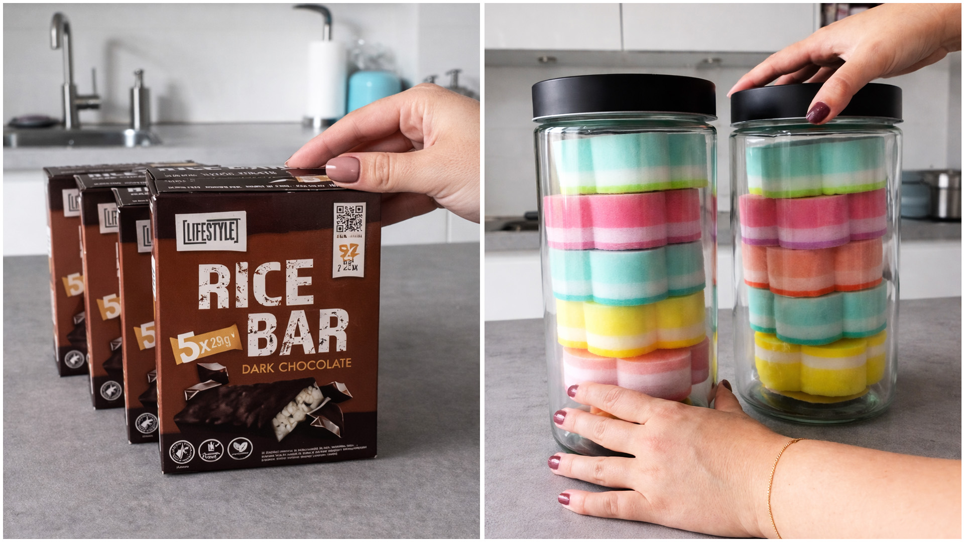 Clean kitchen restock with stylish snack storage