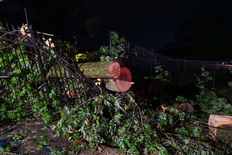 Photos: Cleanup efforts underway hours after tornado hits Clinton
