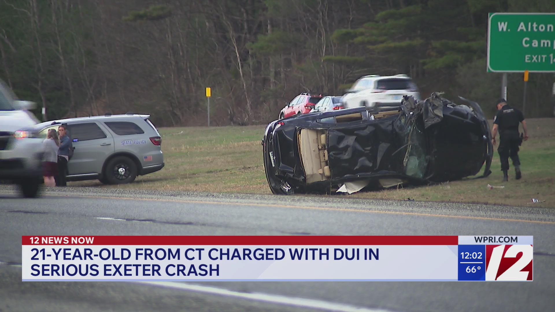 Connecticut man charged with a DUI after roll over in Exeter