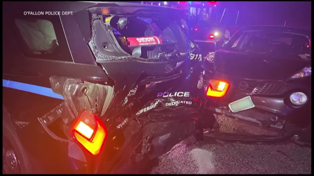 O’Fallon, Mo. patrol vehicle struck by suspected drunk driver on I-70